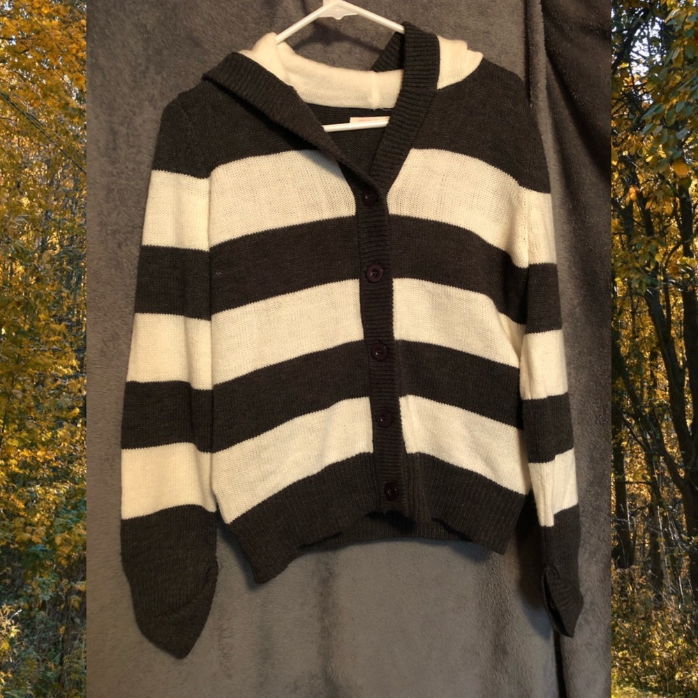 Hooded Button Up Sweater